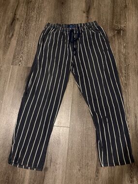 Stafford Black Joggers with White Pinstripes